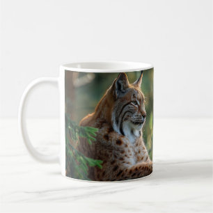 Mug Beau lynx se relaxant sur un rocher