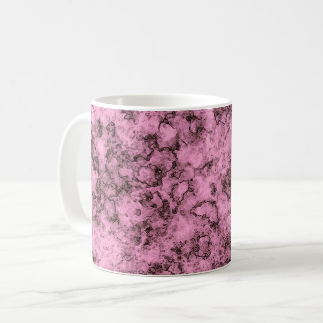 Mug Beau marbre rose brillant veines foncées (Devant gauche)