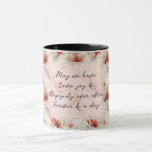 Mug Beau Mariage romantique à fleurs rouges