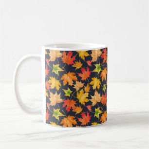 Mug Beau motif d'automne transparent avec aquarelle