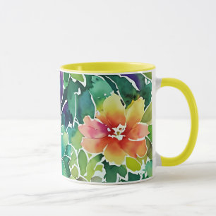 Mug Beau Motif de fleurs d'aquarelle