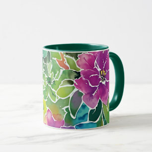 Mug Beau Motif de fleurs d'aquarelle