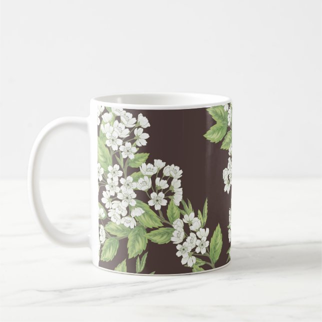 Mug Beau motif de printemps sans soudure avec ramifica (Gauche)