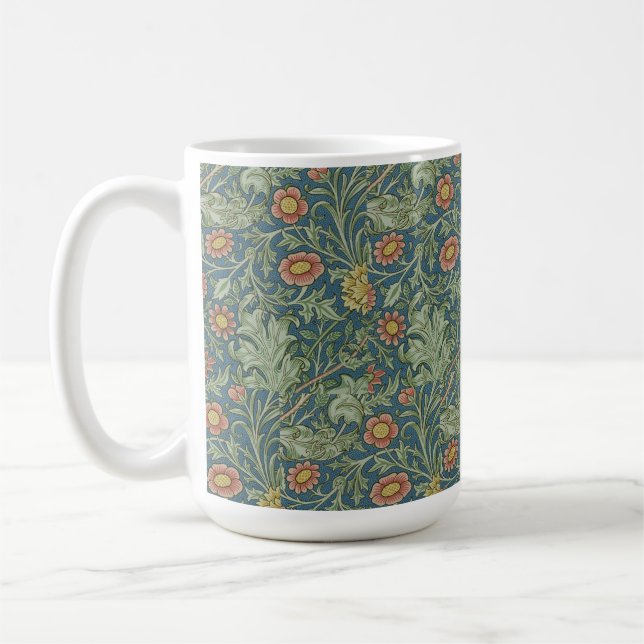 Mug Beau motif floral William Morris Vert rose (Gauche)