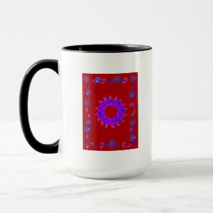 Mug Beau Motif Indien Extraordinaire Mehndi Maroon Art
