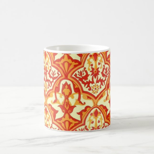 MUG BEAU MOTIF - ROUGE & ORANGE (Centre)