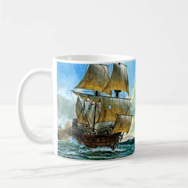 Mug beau navire à quatre mâts (Gauche)
