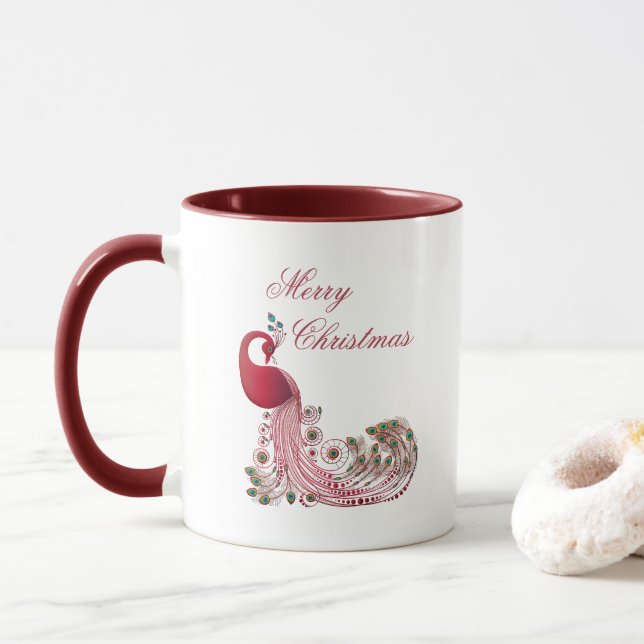 Mug Beau Noël Peacock (Avec donut)