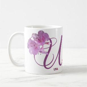 Mug Beau nom Una personnalisable joli rose floral
