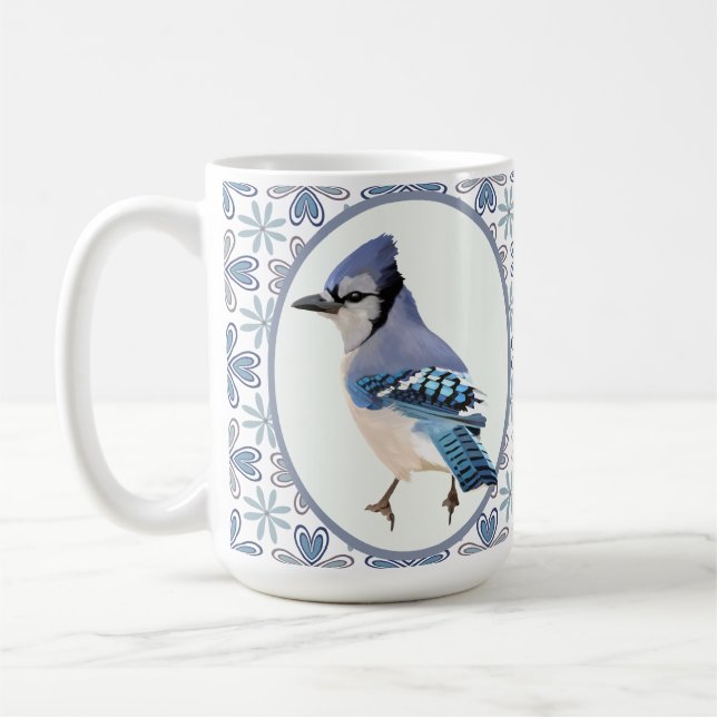 Mug Beau oiseau bleu Jay (Gauche)