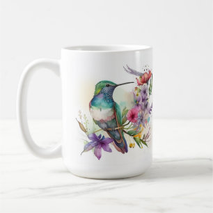 Mug Beau Oiseau et Fleurs de Humming