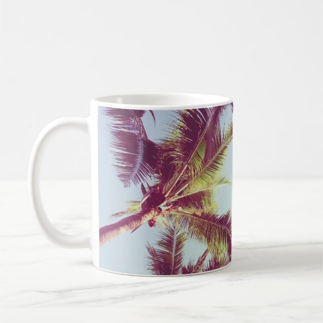 Mug Beau palmier tropical autour de l'océan (Gauche)