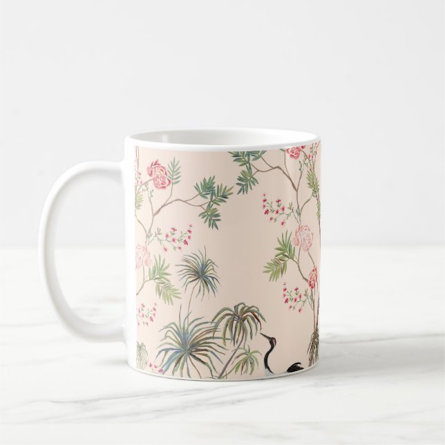 Mug Beau papier peint exotique chinoiserie. Main dessi (Gauche)