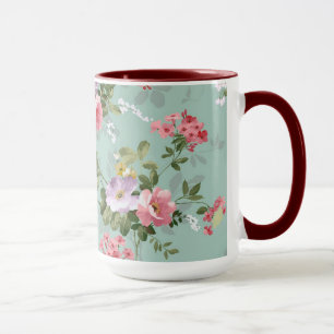 Mug Beau papier peint Rose Retro Beau Vintage Floral