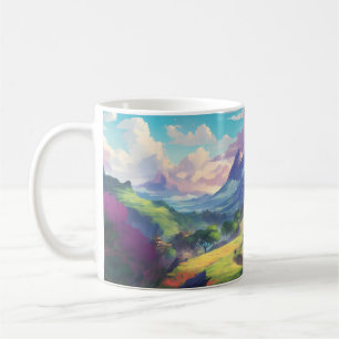 Mug Beau paysage de dessins animés
