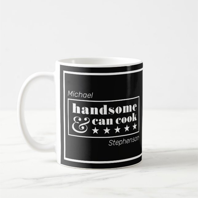 Mug Beau & Peut Cuisiner Typographie Fête des Pères (Gauche)