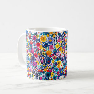 Mug Beau Printemps coloré Fille Fleur sauvage
