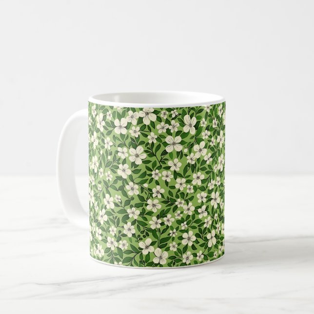 Mug Beau Printemps coloré Fille Fleur sauvage (Devant gauche)
