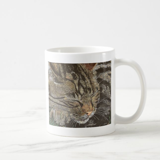 Mug Beau rêveur (chat tigré de sommeil) (Droite)