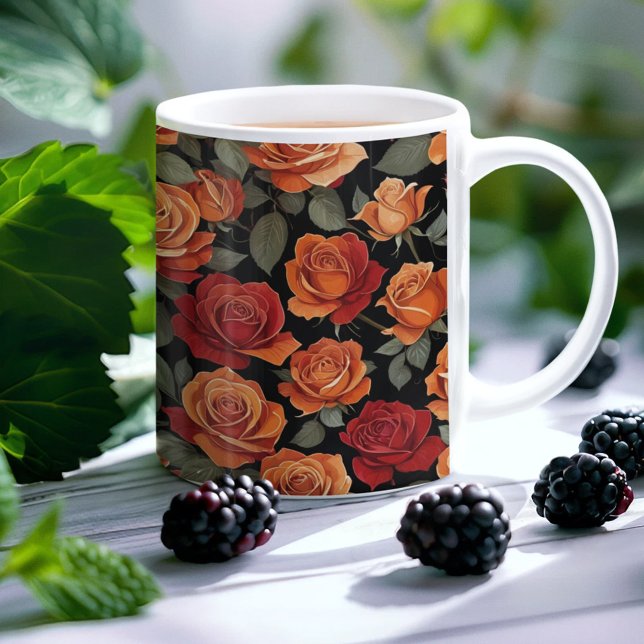 Mug Beau rose rouge et orange (Créateur téléchargé)