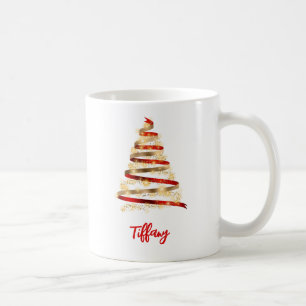Mug Beau sapin de Noël rouge et or