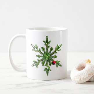 Mug Beau Snowy Pine Snowflake Noël