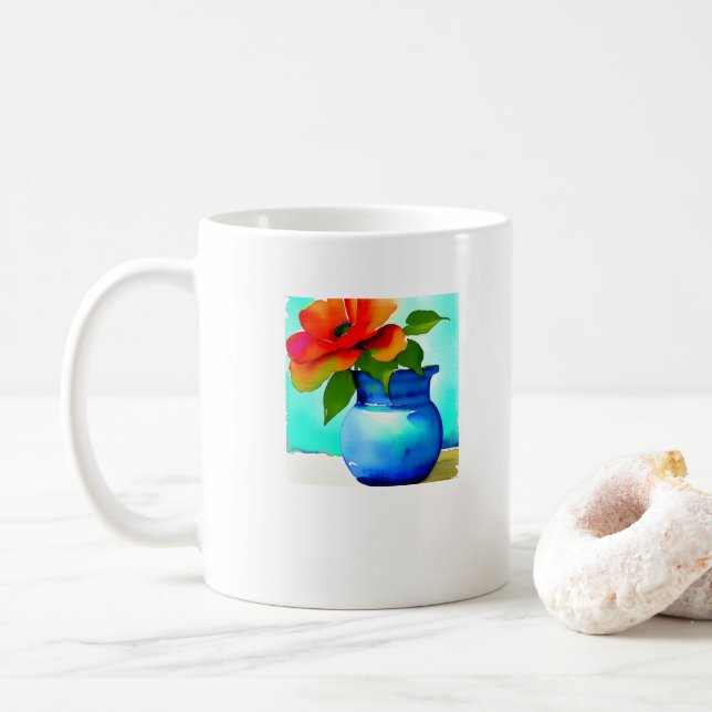 Mug Beau Vase Fleur (Avec donut)