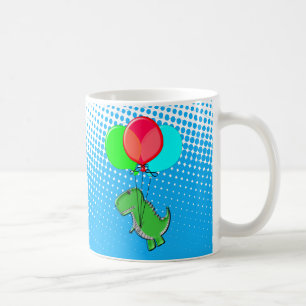 Mug Beau Vol T-Rex Avec Ballons Dans Ciel Bleu