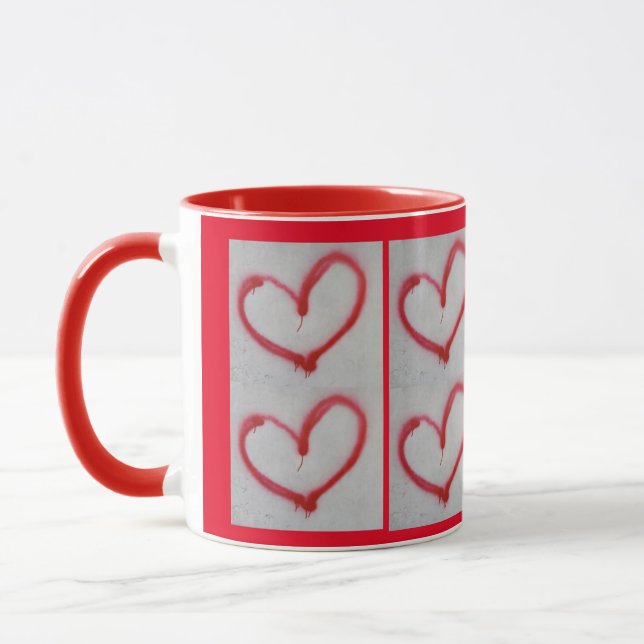 Mug BEAUCOUP AIMÉ - Coeur d'amour des graffitis rouges (Gauche)