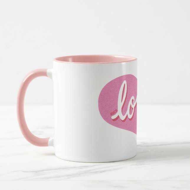 Mug BEAUCOUP AIMÉ - Coeur d'amour rose (Gauche)