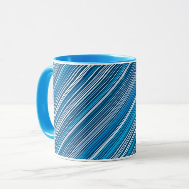 Mug Beaucoup de bandes multicolores dans la gale bleue (Devant gauche)