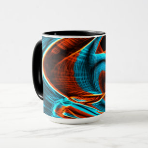 Mug Beaucoup de rouge tordu et bleu ciel brûlé avec de