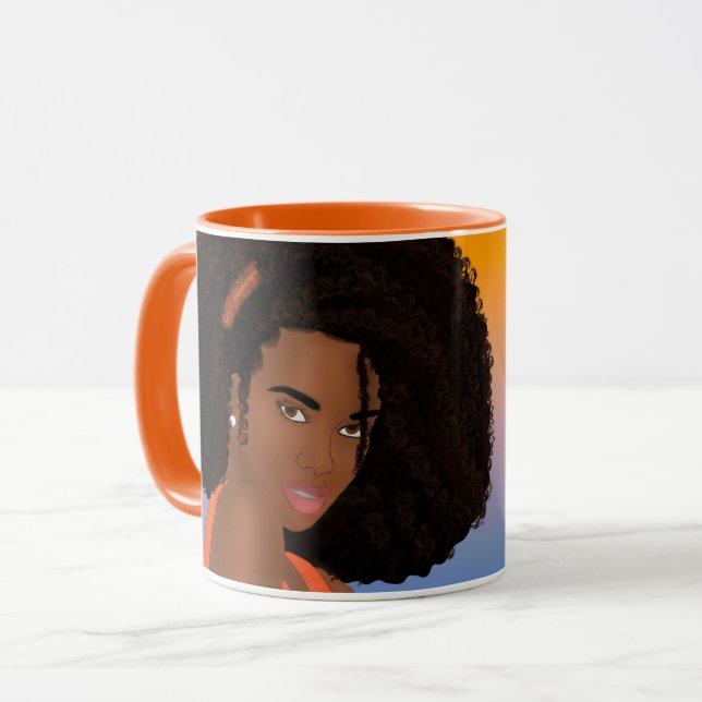 Mug Beauté baisée de soleil avec poème (Devant gauche)