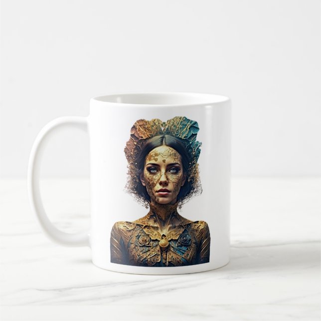 Mug Beauté bohème d'or - Design d'art moderne (Gauche)