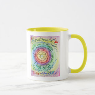 Mug Beauté dans la vie arrondie arc-en-ciel