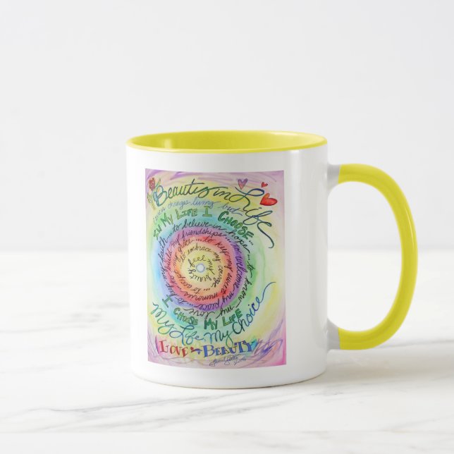 Mug Beauté dans la vie arrondie arc-en-ciel (Droite)