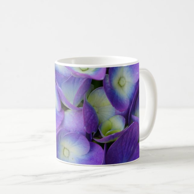 Mug Beauté d'une bouge de café Hydrangea bleu (Devant droit)