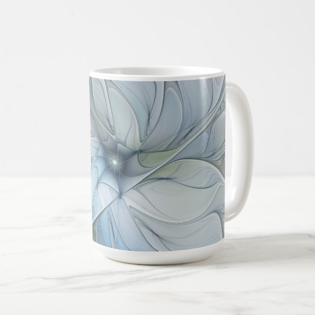 Mug Beauté Élégante Art Abstrait Moderne Fleur Fractal (Devant droit)
