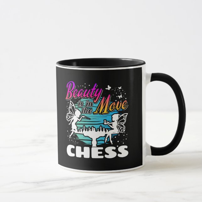 Mug Beauté en mouvement - Filles Joueuse d'échecs (Droite)