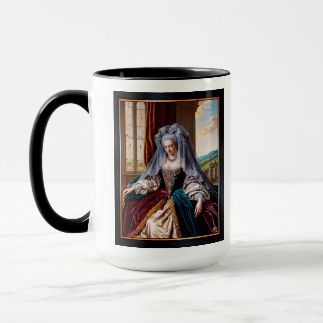 Mug Beauté Intemporelle D'Une Dame Majestueuse Portant (Gauche)