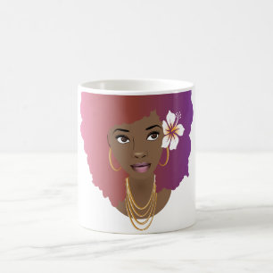 Mug Beauté naturelle avec dégradé d'Afro, rose et viol