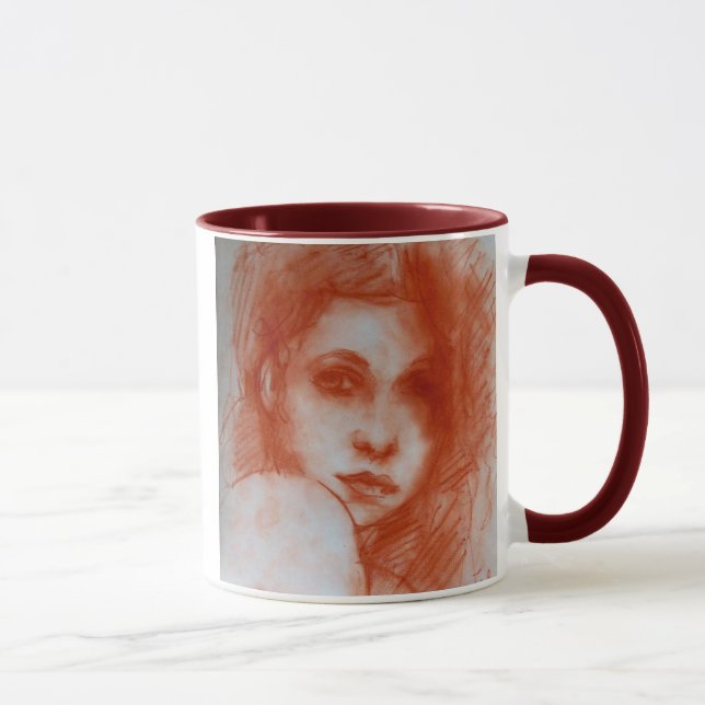 Mug BEAUTÉ ROMANTIQUE / Portrait de femme en Sepia Bro (Droite)