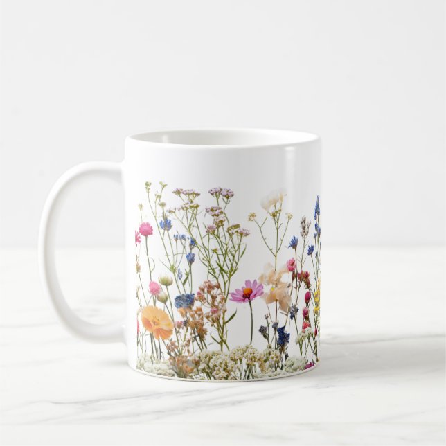 Mug Beauté simple Nature Élégante Fleur Fleur sauvage (Gauche)