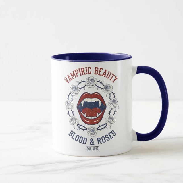 Mug Beauté Vampirique Sang Et Roses (Droite)