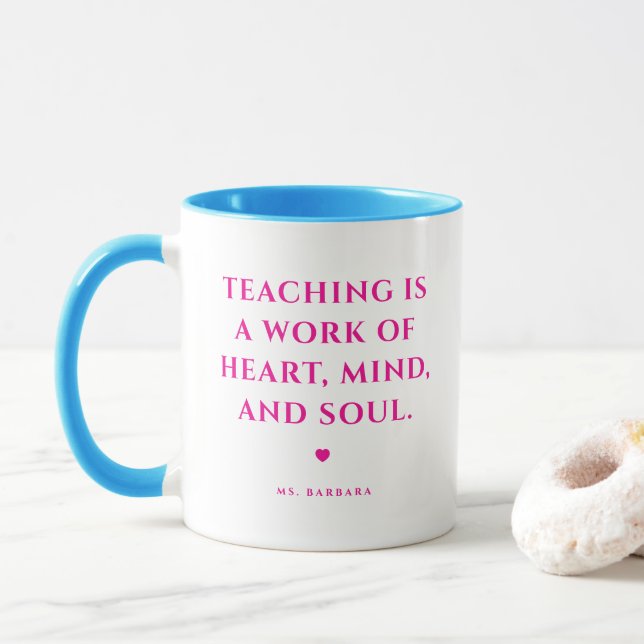 Mug Beautiful Best Teacher Ever Pink Love (Avec donut)