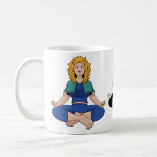 Mug Beautiful Blonde Girl Yoga Pose Lotus Cute