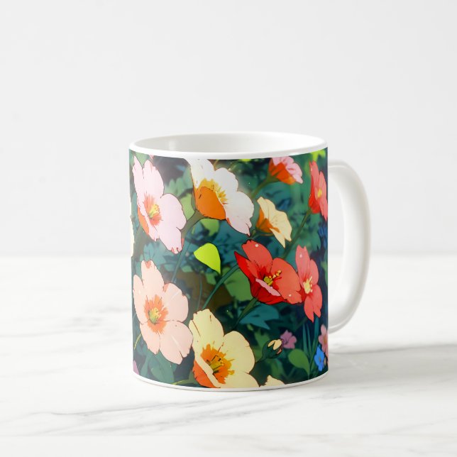 Mug Beautiful colorful anime flowers (Devant droit)