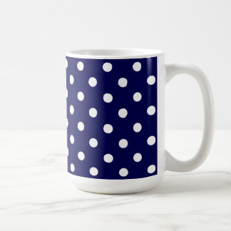 Mug Beautiful Dark Blue And Stylish White Polka Dots