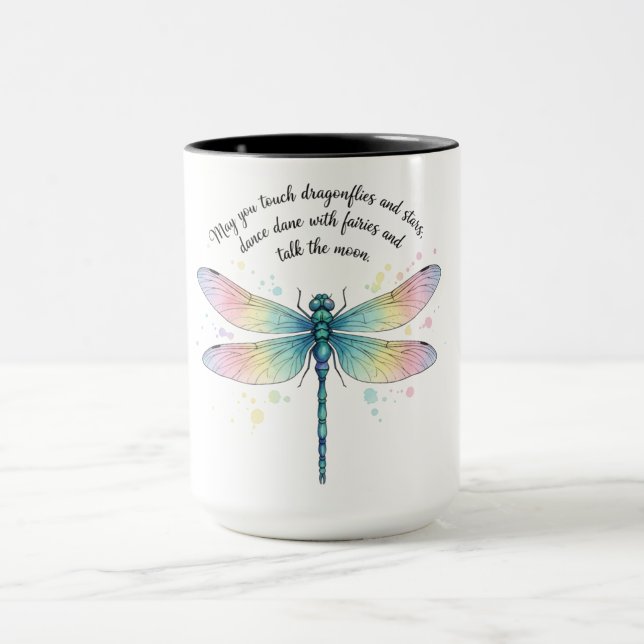 Mug Beautiful Inspirational Dragonfly Quote (Centre)