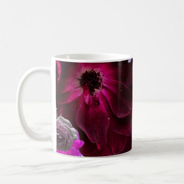 Mug Beautiful Purple Rose Collage (Gauche)